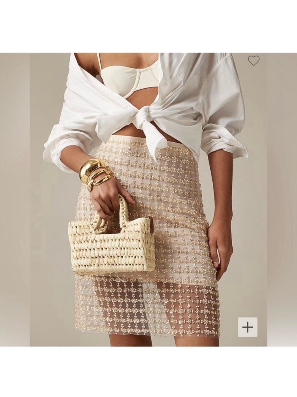 J. Crew Small Handwoven Palm Bag